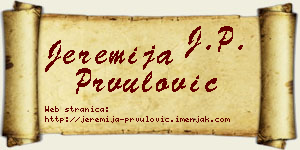 Jeremija Prvulović vizit kartica